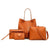 Women Leather Shoulder Messenger Crossbody Bag Set