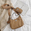 Nylon Crossbody Bag With Mini Pocket - Elsouqs