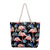 Flamingo Women Canvas Large Beach Shoulder Bag