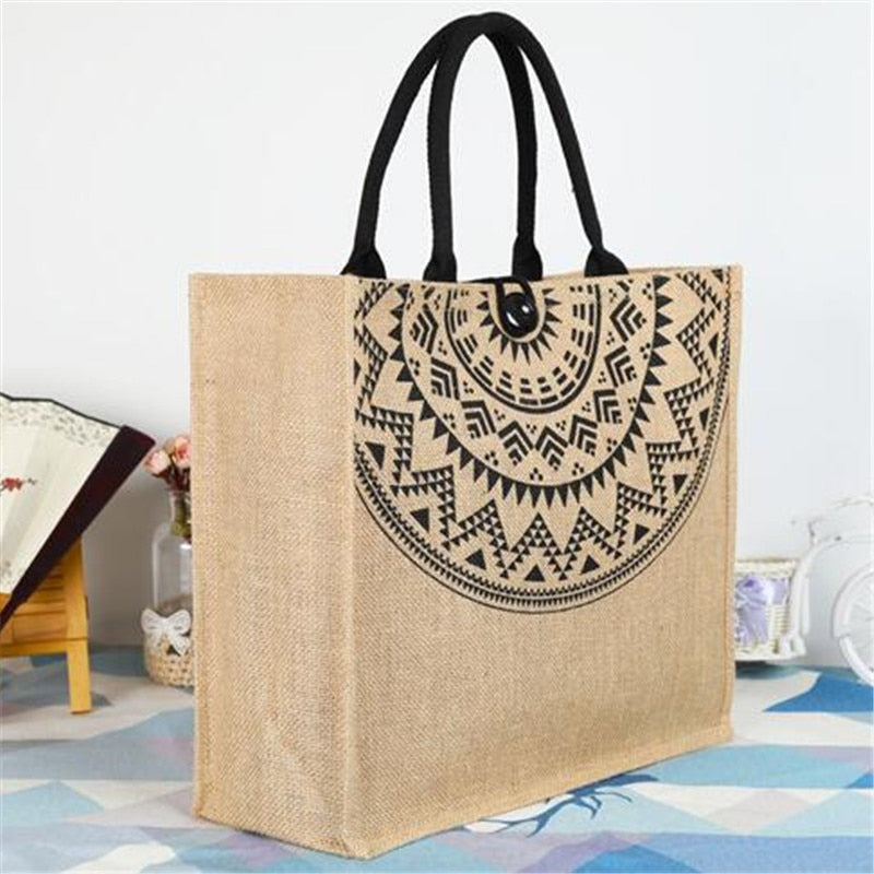 Women Linen Luxury Tote Large Capacity Casual, Daily, Beach Bag - Elsouqs