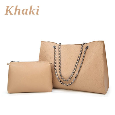Chain Leather Hand Bag - Elsouqs