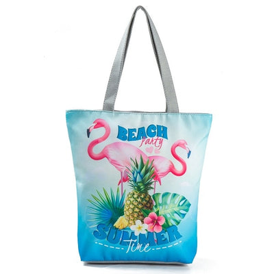 Vintage Floral Design Beach Bag - Elsouqs