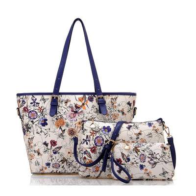 3 in 1 Soft Printed Luxury Handbag - Elsouqs