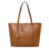 Tassel Decor Leather Handbag - Elsouqs