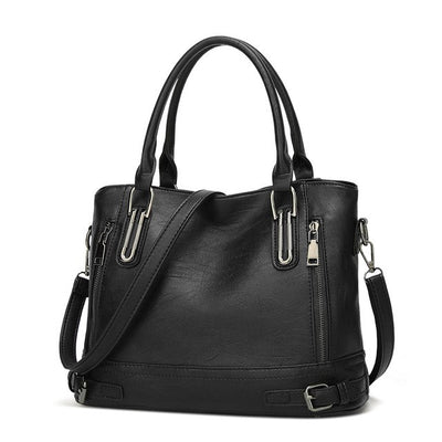 Faux Leather Top Handle Bag - Elsouqs