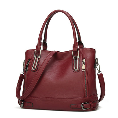 Faux Leather Top Handle Bag - Elsouqs